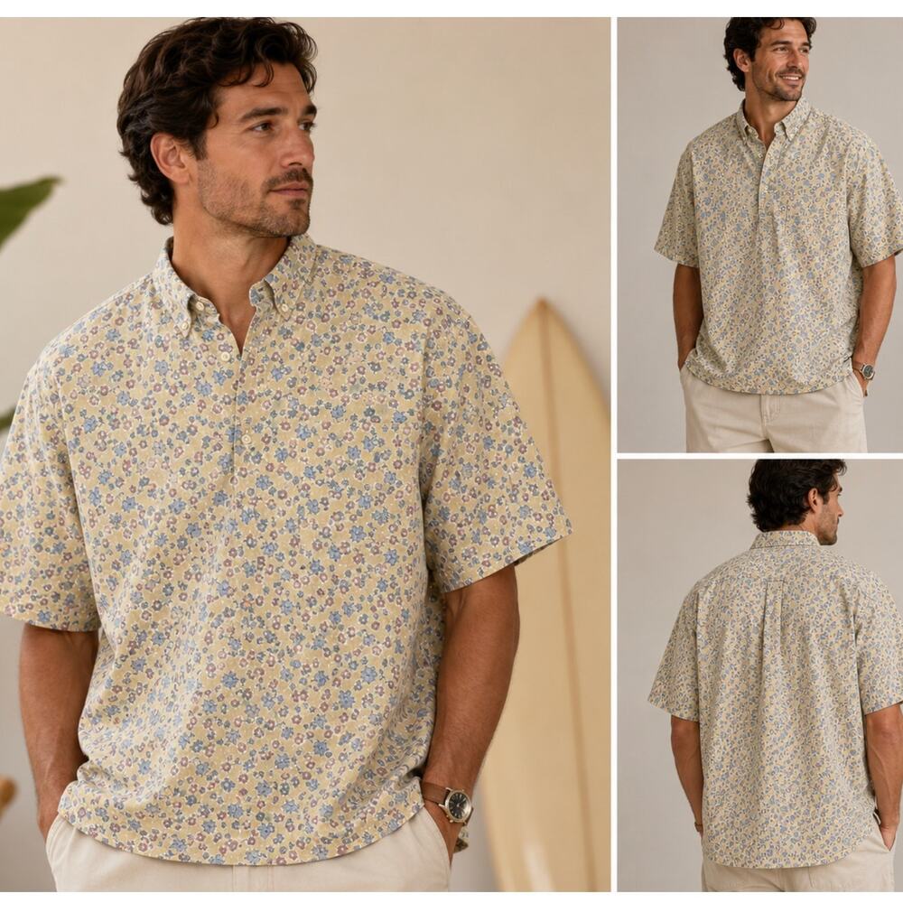 Vintage 90s Reyn Spooner Reverse Print Floral Pullover Shirt XXL Spoonerkloth